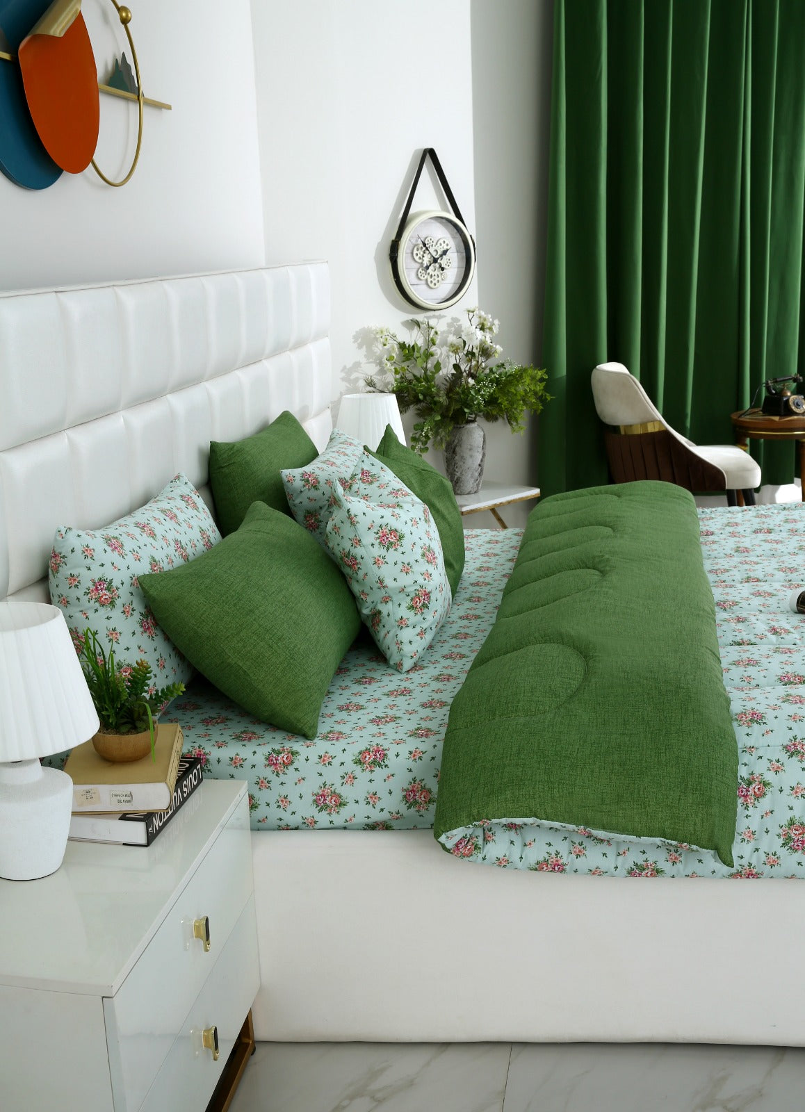 8 PCs Winter Comforter Set-Verdant
