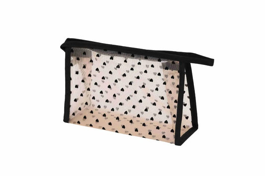 PU Waterproof Travel Cosmetic Bag Heart-SA2408-280(Black) Cosmetic Pouches Apricot