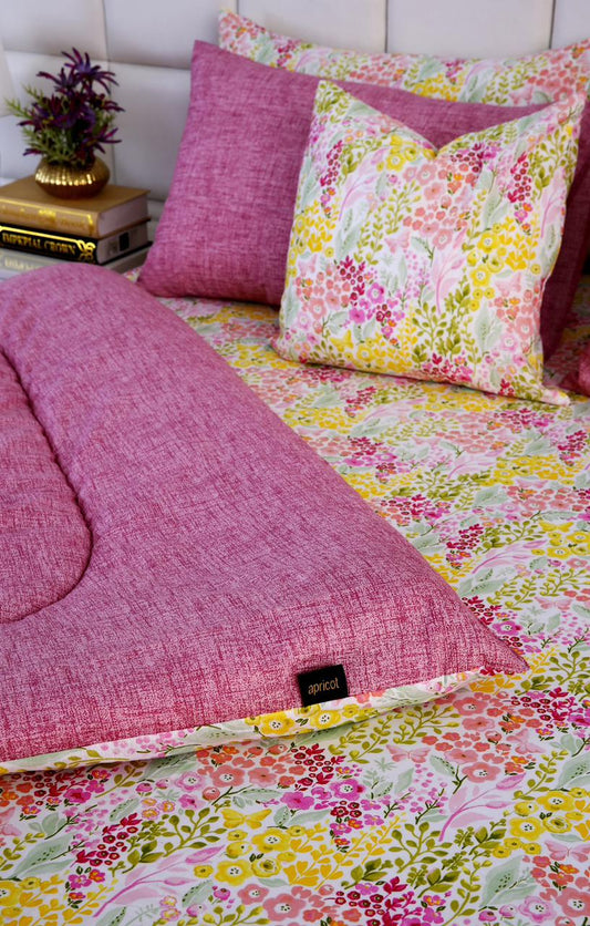 1 PC Single Comforter-Peace Lily Comforters Apricot