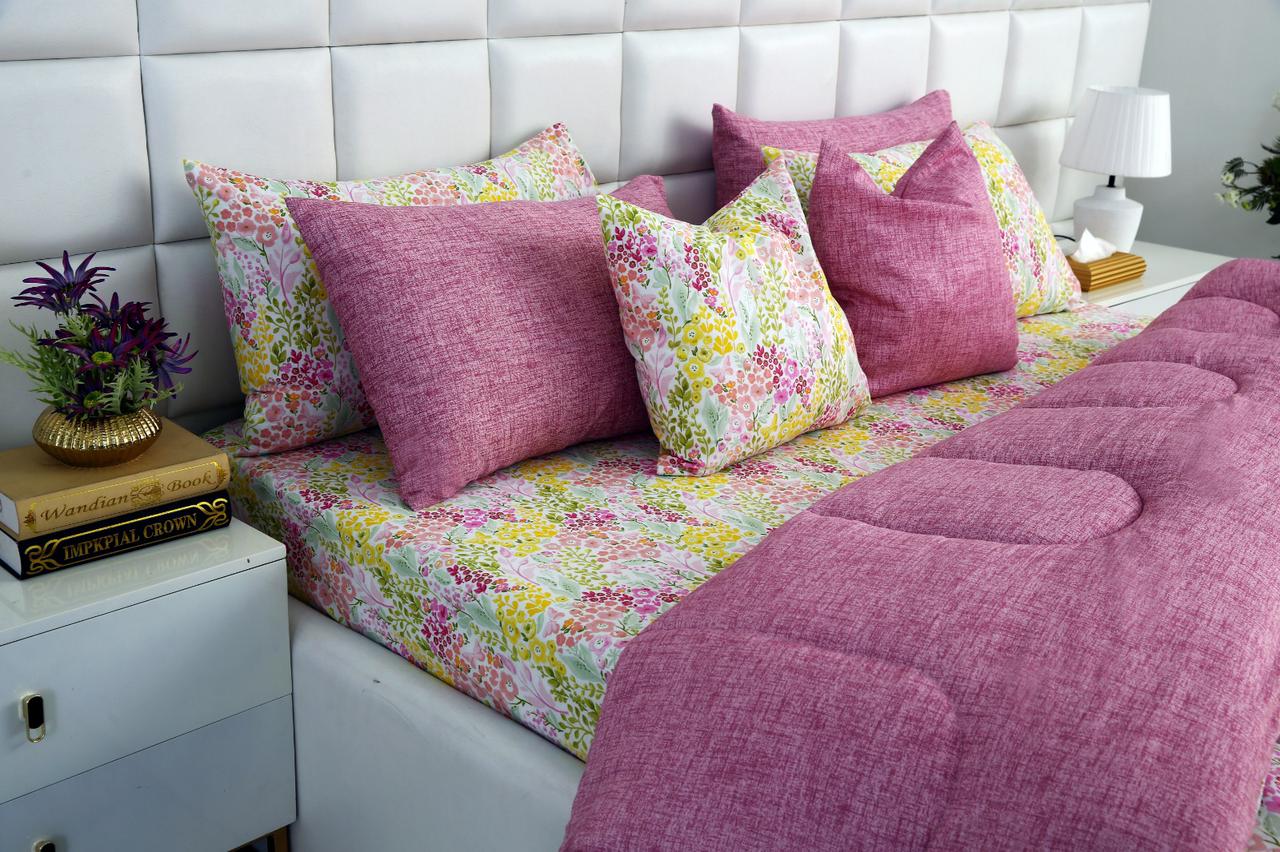 8 PCs Winter Comforter Set-Peace Lily