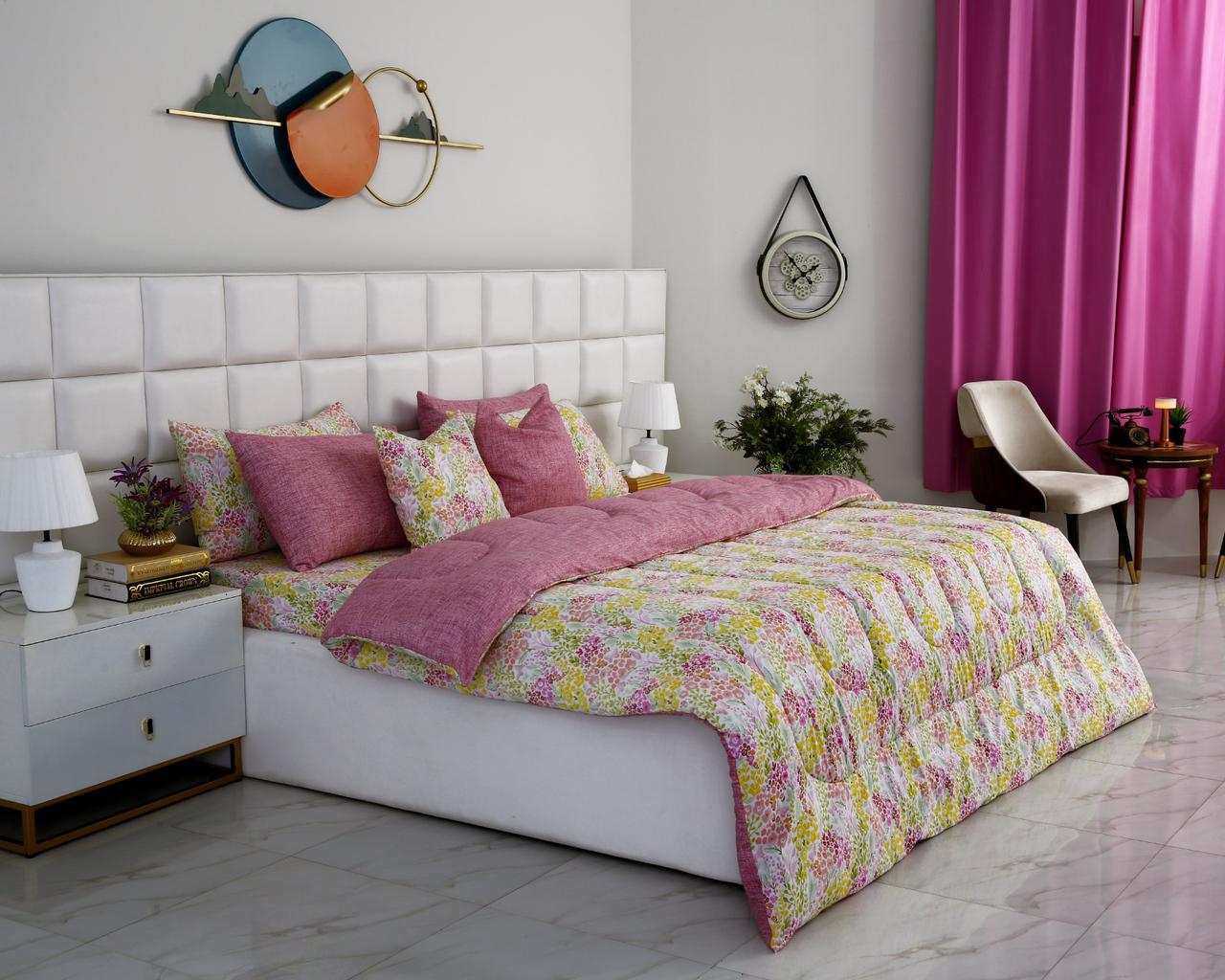 8 PCs Winter Comforter Set-Peace Lily