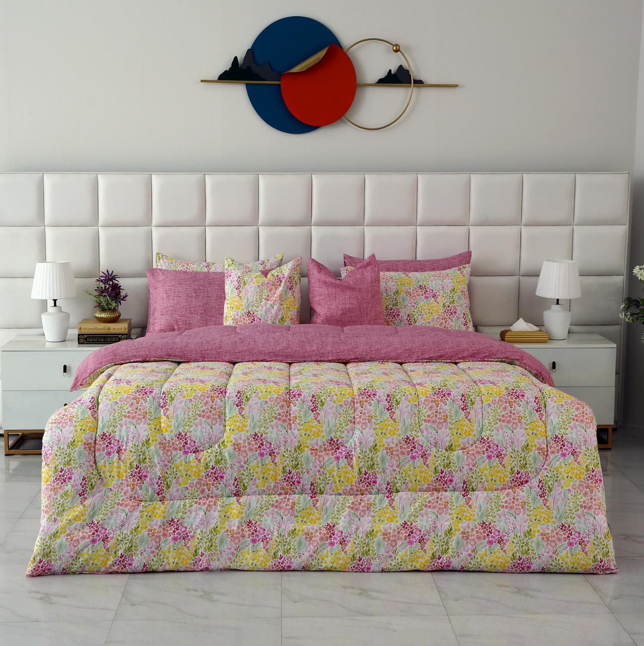 8 PCs Winter Comforter Set-Peace Lily