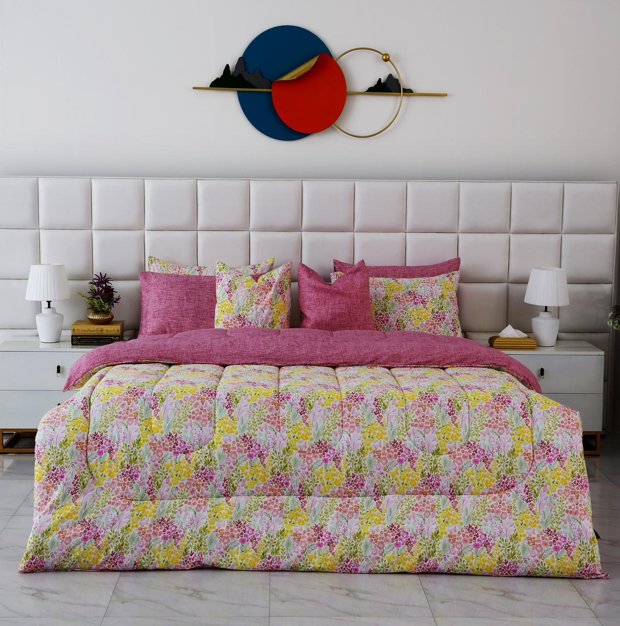 8 PCs Winter Comforter Set-Peace Lily