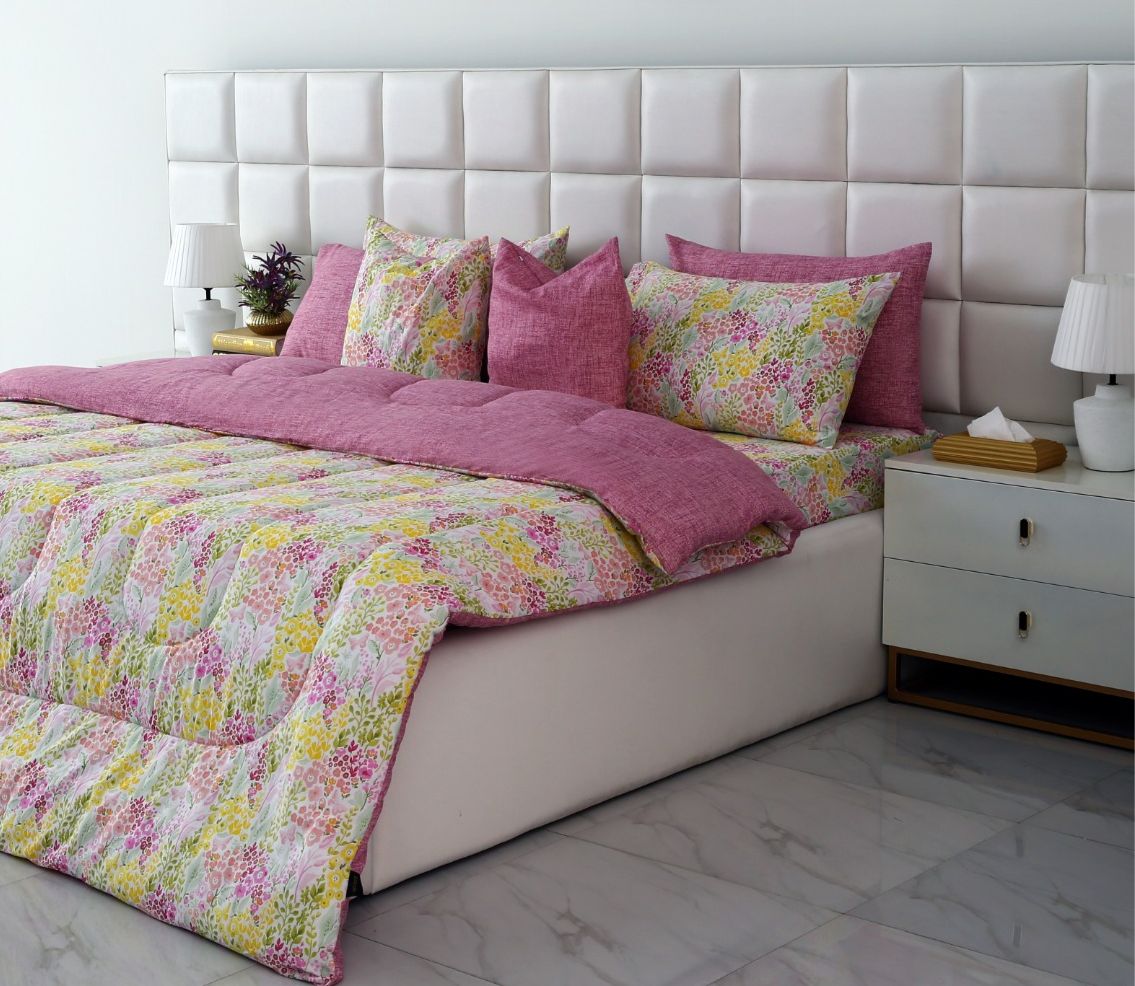 8 PCs Winter Comforter Set-Peace Lily