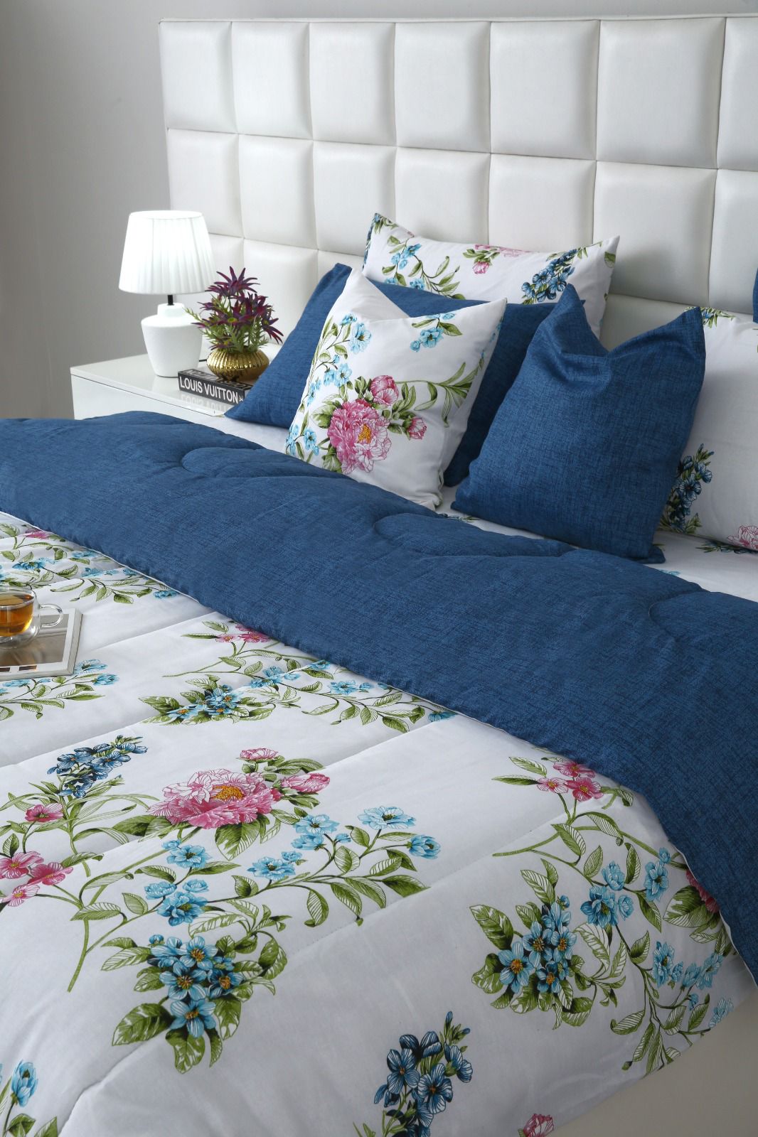 8 PCs Winter Comforter Set-Blue Lotus Comforters Apricot