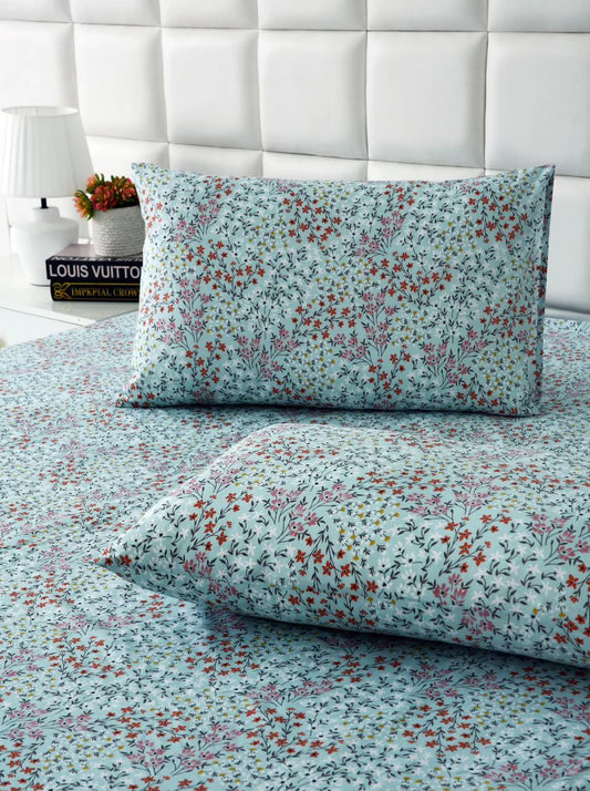 3 PCs Double Bed Sheet-Alabaster BED SHEET Apricot