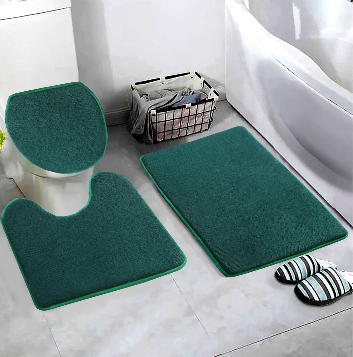3 PCs Non Skid Suction Mat-SA2408-322(Mint) Bath Mats Apricot