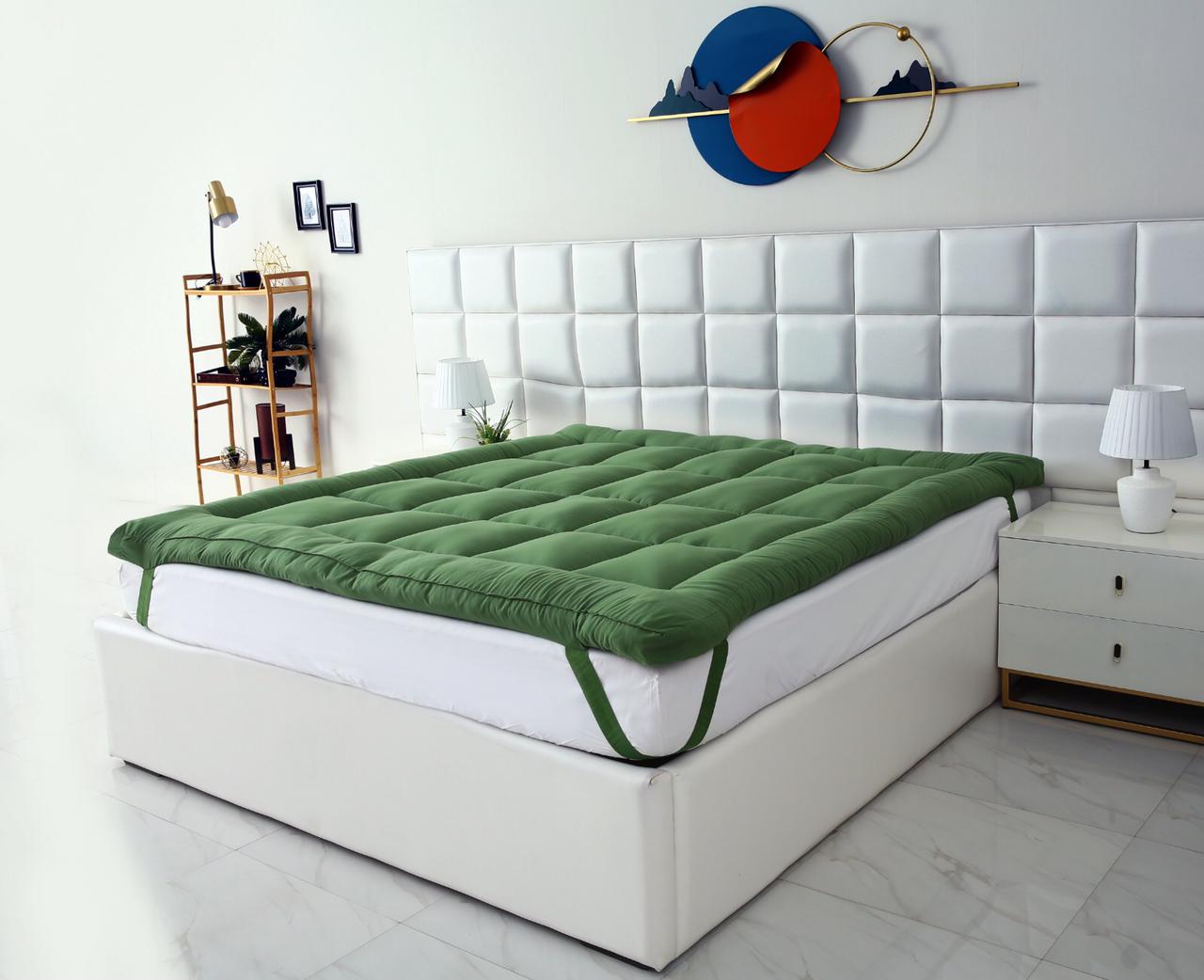 Winter Mattress Topper 700 GSM-Olive Comforters Apricot