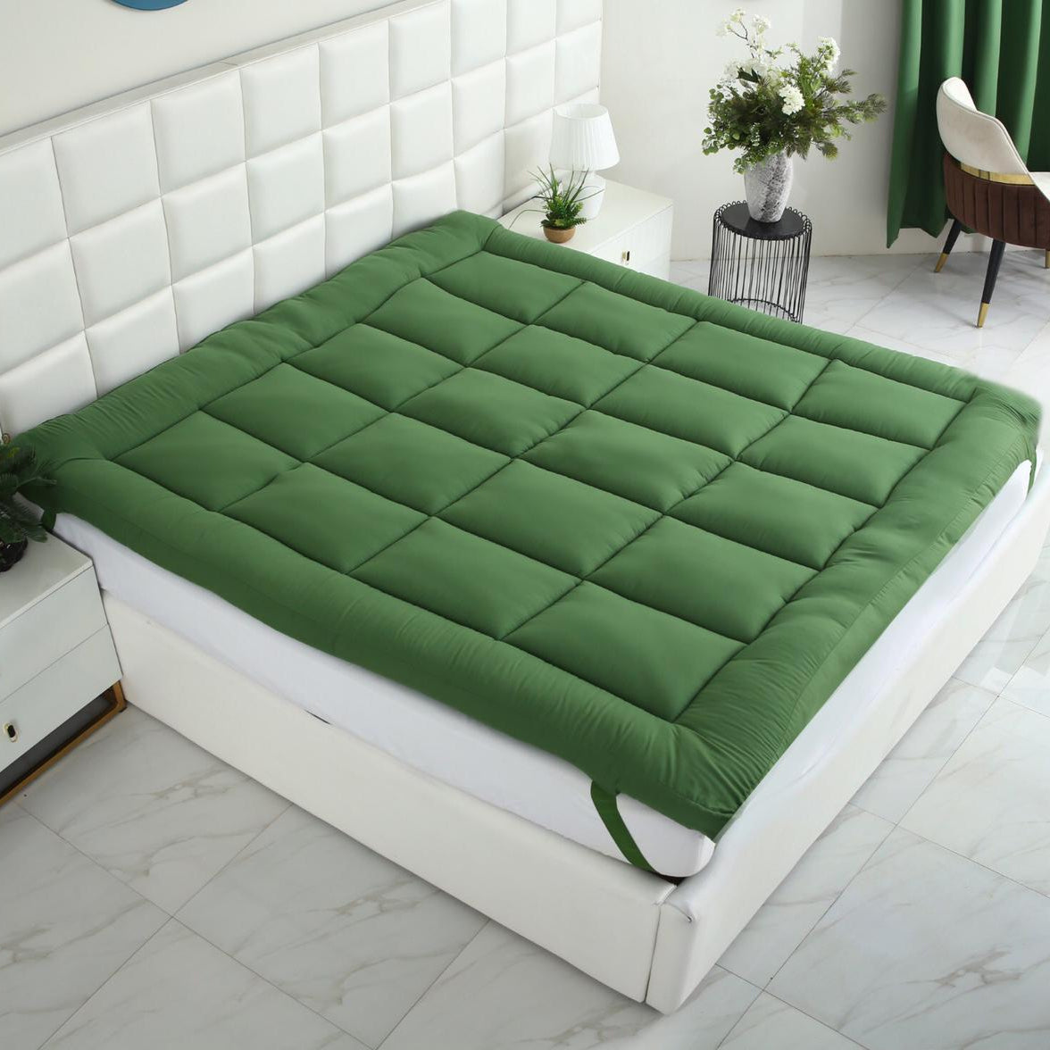 Winter Mattress Topper 700 GSM-Olive Comforters Apricot