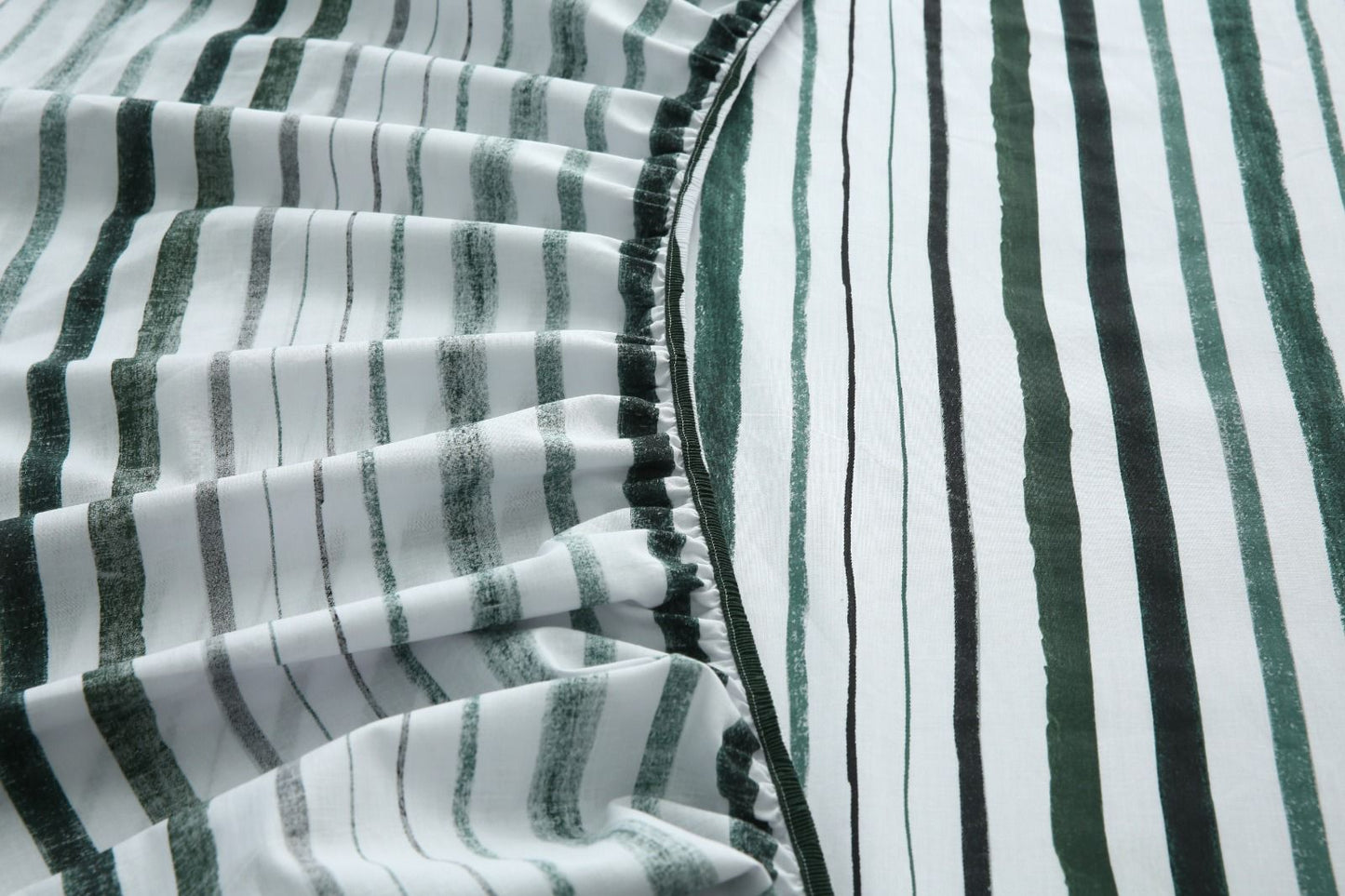 Fitted Bed Sheet-Olive Bands Fitted Sheets Apricot
