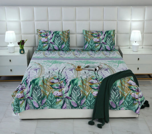 3 PCs Double Bed Sheet-DB215 Bed Sheets Apricot