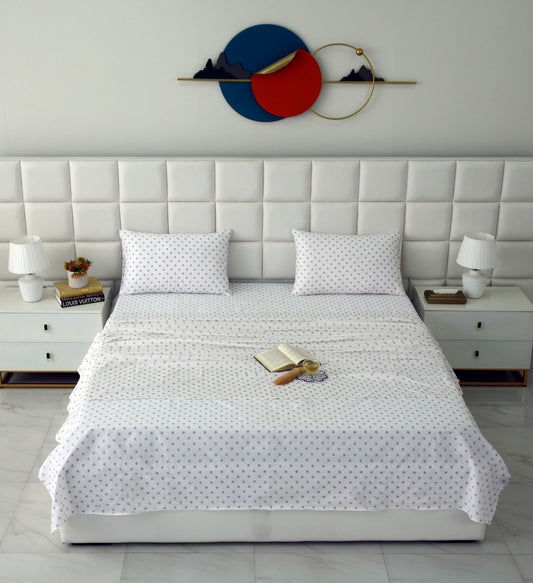 3 PCs Double Bed Sheet-DB203 Bed Sheets Apricot