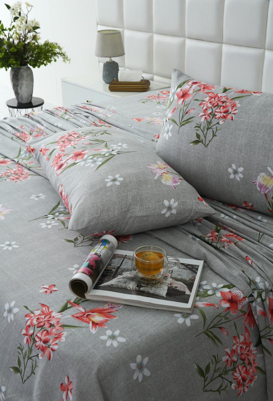 3 PCs Double Bed Sheet-DB207 Bed Sheets Apricot
