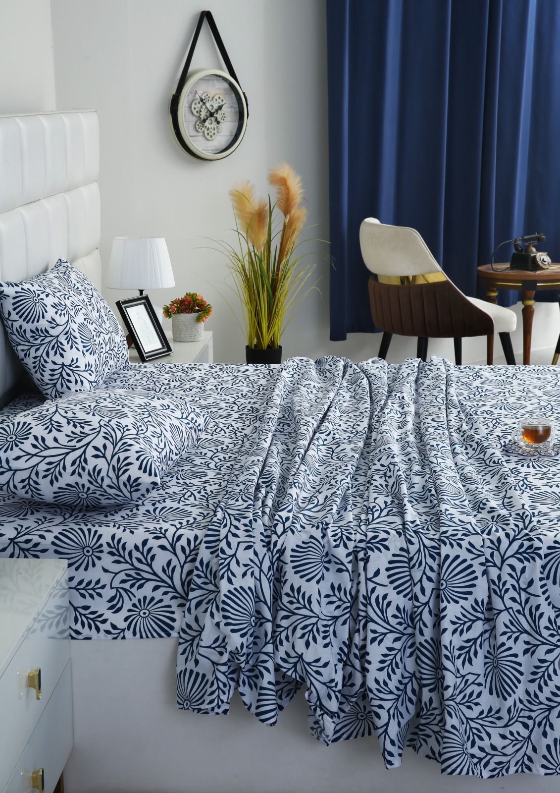 3 PCs Double Bed Sheet-DB209 Bed Sheets Apricot