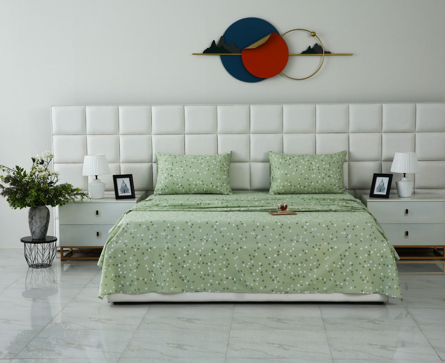 3 PCs Double Bed Sheet-DB202 Bed Sheets Apricot