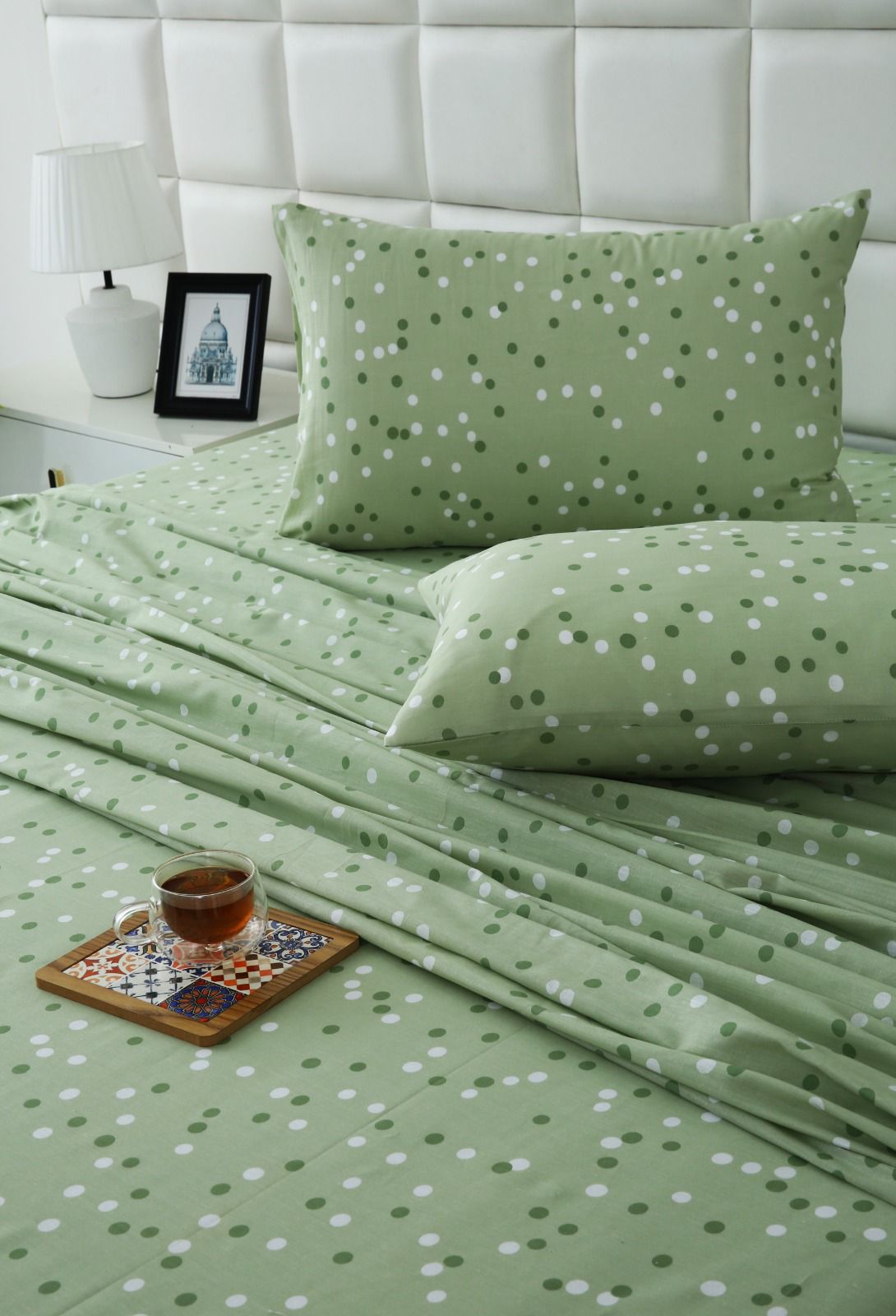 3 PCs Double Bed Sheet-DB202 Bed Sheets Apricot