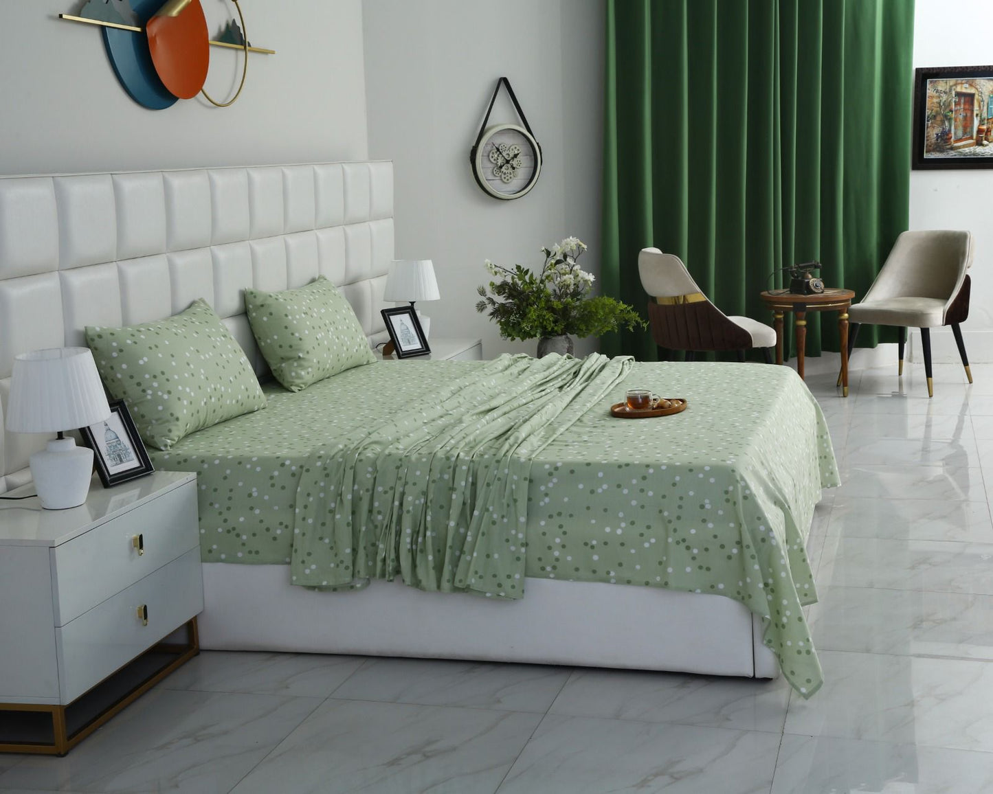3 PCs Double Bed Sheet-DB202 Bed Sheets Apricot