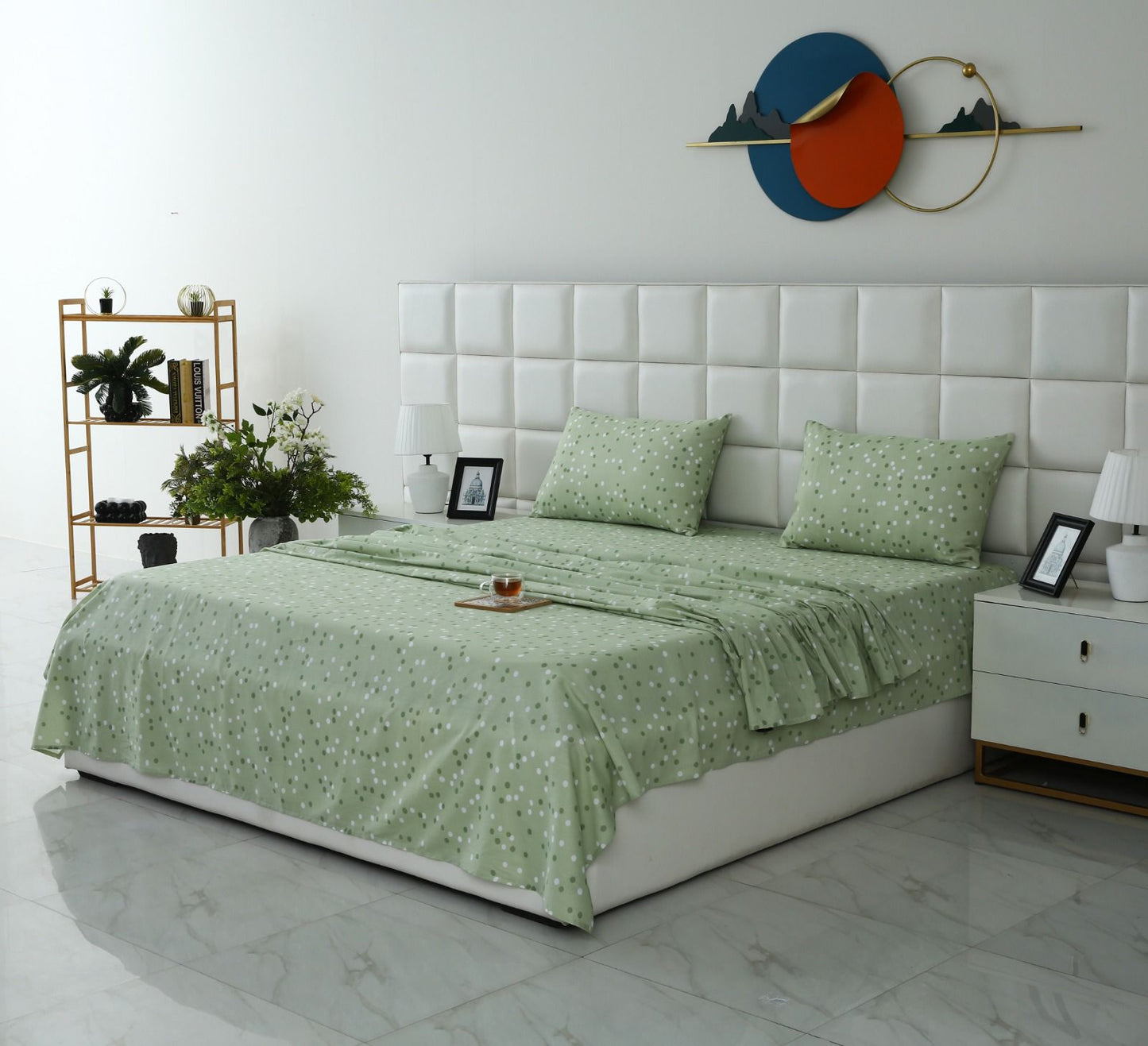 3 PCs Double Bed Sheet-DB202 Bed Sheets Apricot