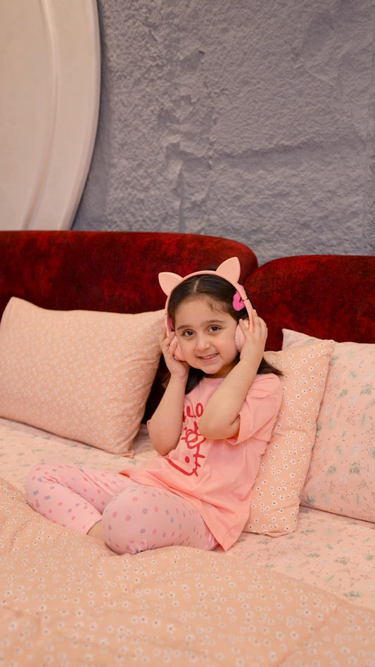 5 PCs Single Kids Comforter Set-Animal Gang Comforters Apricot