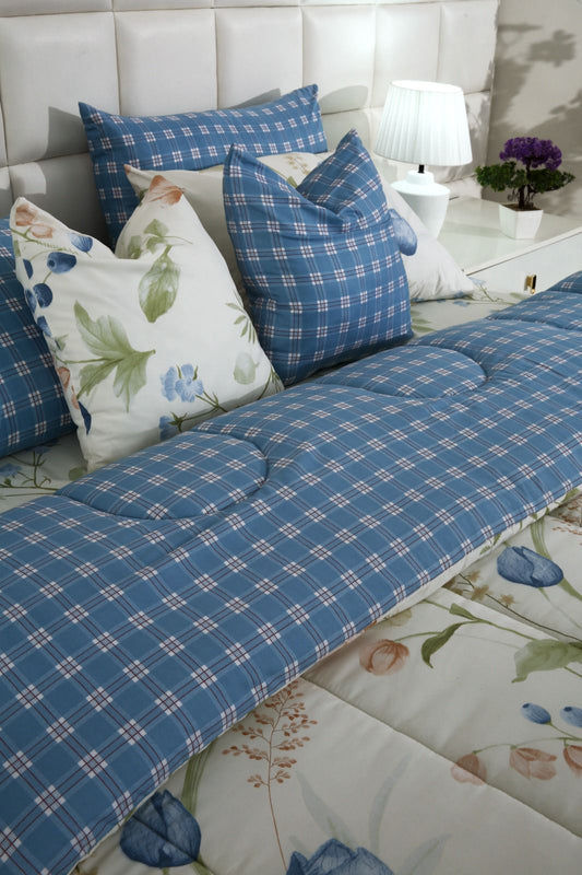 8 PCs Winter Comforter Set-Water Lily Comforters Apricot