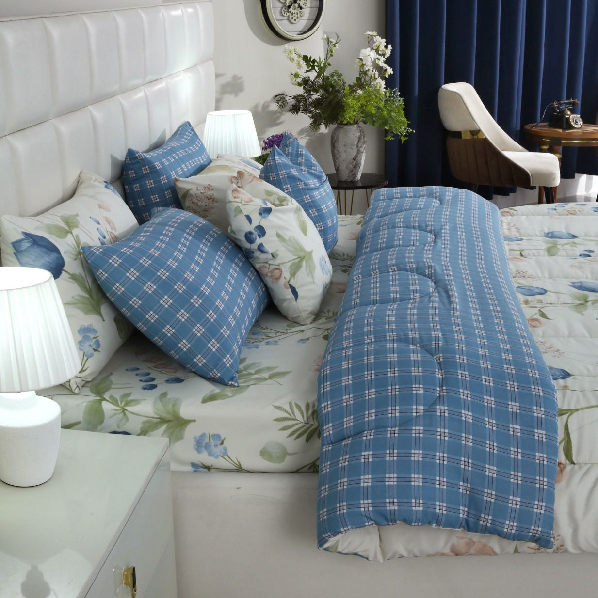 5 PCs Single Comforter Set-Water Lily Comforters Apricot
