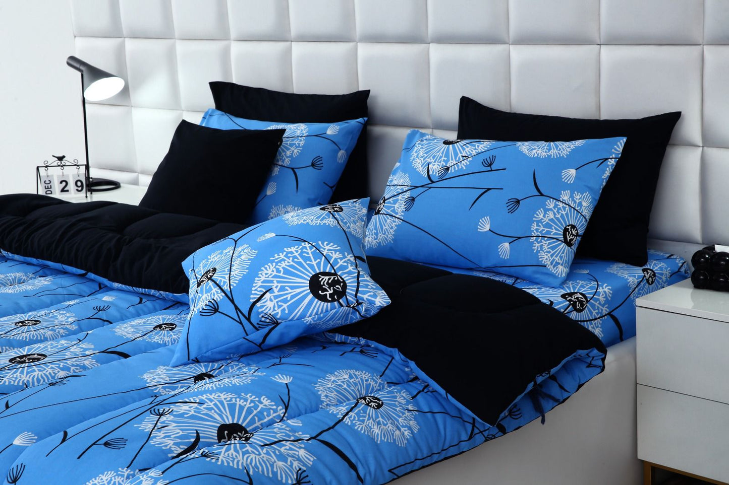 8 PCs Winter Comforter Set-White Bombax Comforters Apricot