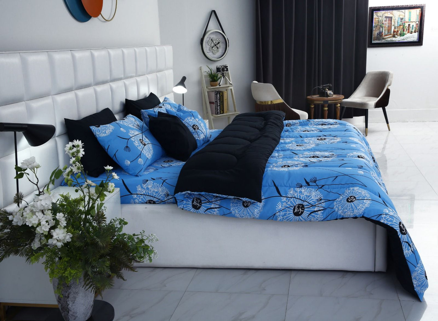 8 PCs Winter Comforter Set-White Bombax Comforters Apricot