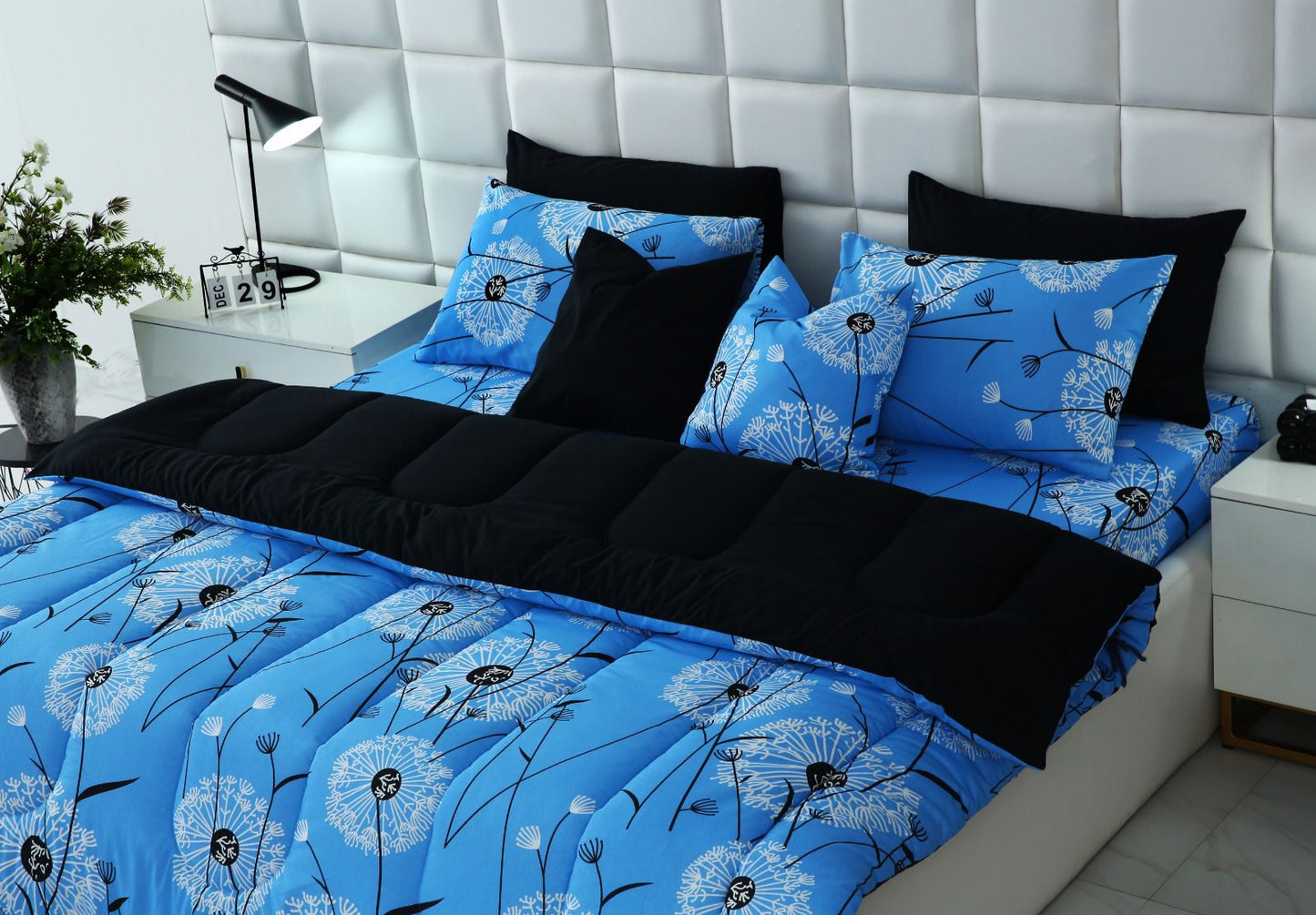 8 PCs Winter Comforter Set-White Bombax Comforters Apricot