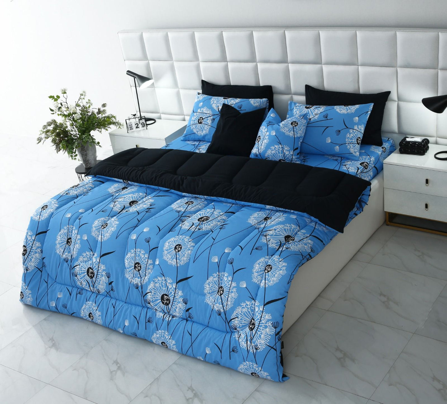 8 PCs Winter Comforter Set-White Bombax Comforters Apricot