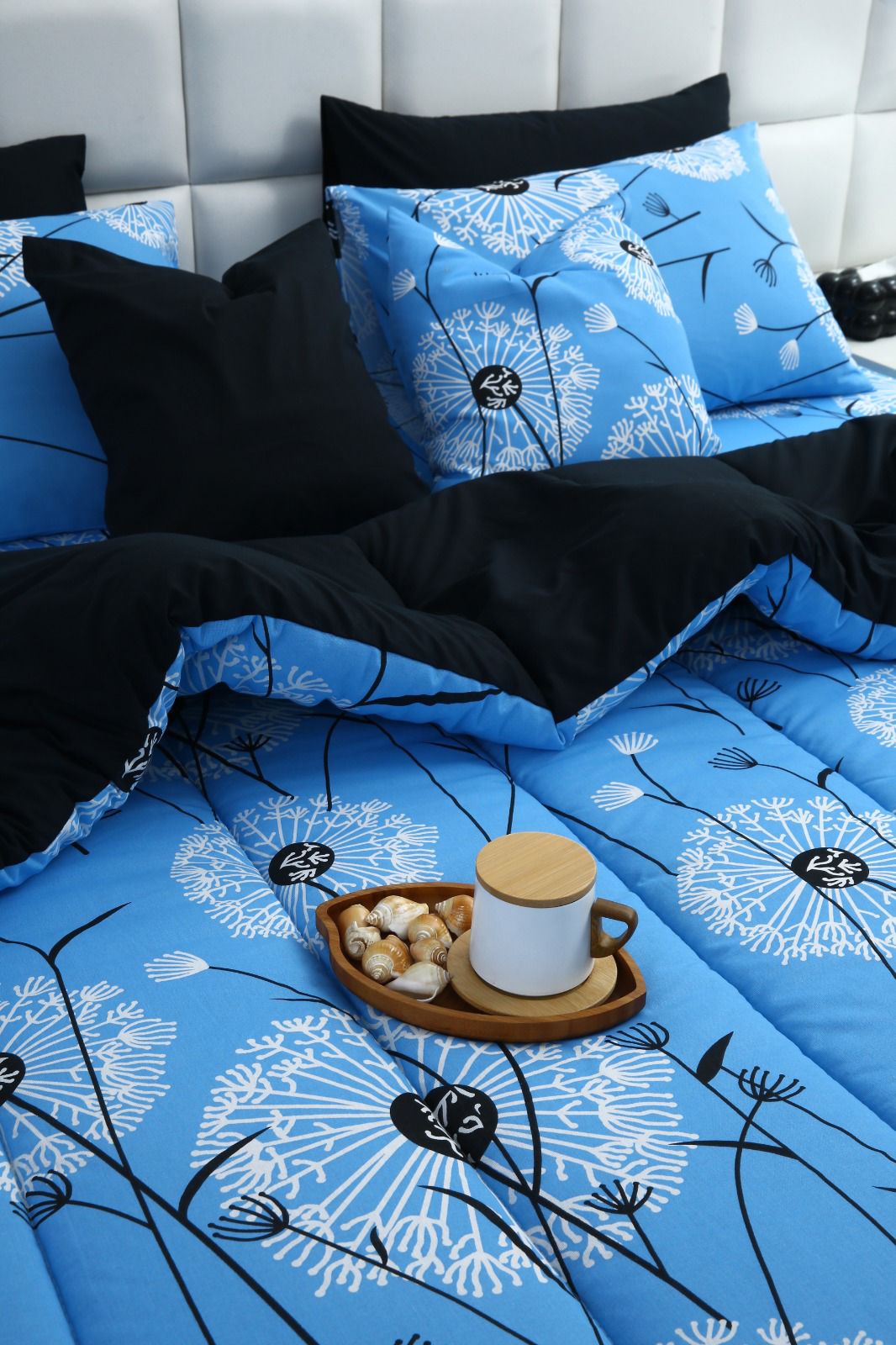 8 PCs Winter Comforter Set-White Bombax Comforters Apricot