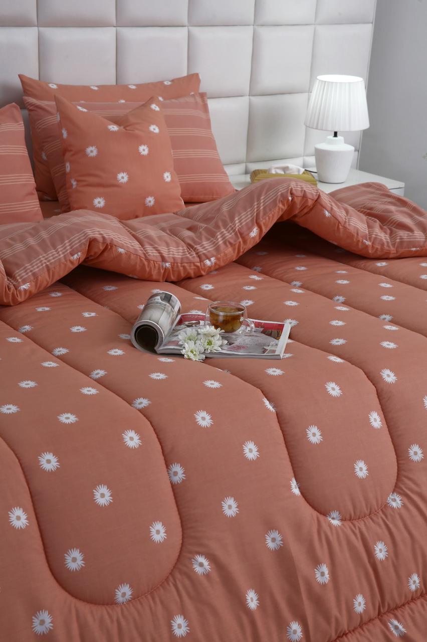 8 PCs Winter Comforter Set- Arabian Jasmine Comforters Apricot