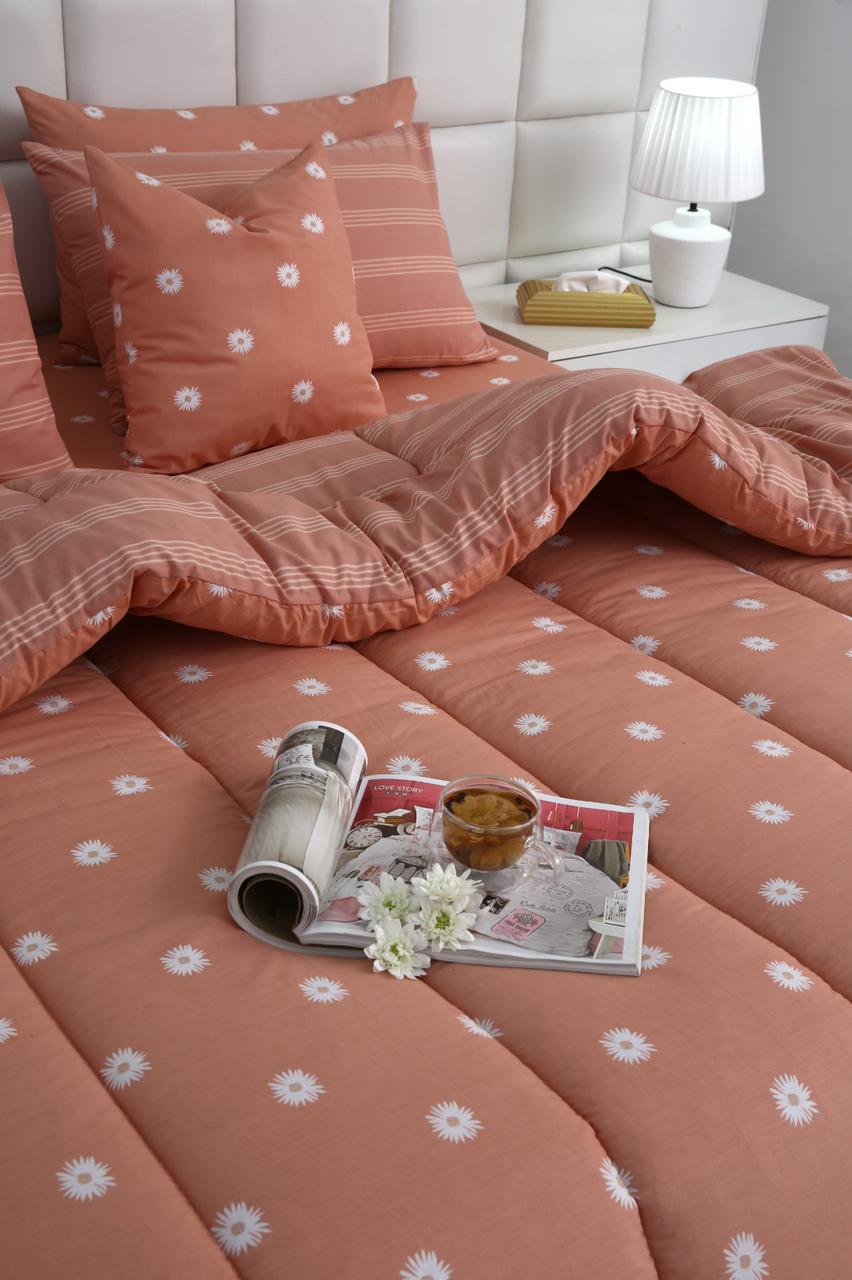 8 PCs Winter Comforter Set- Arabian Jasmine Comforters Apricot
