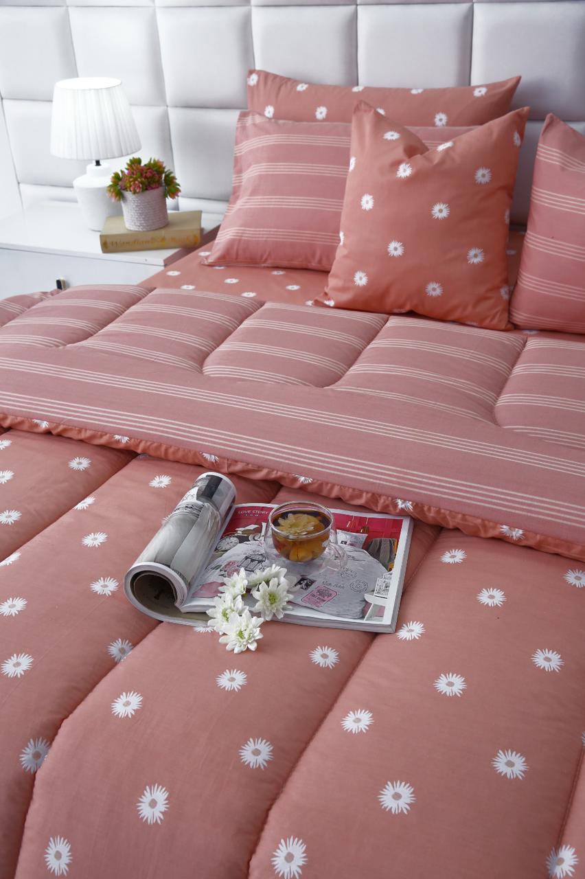 8 PCs Winter Comforter Set- Arabian Jasmine Comforters Apricot
