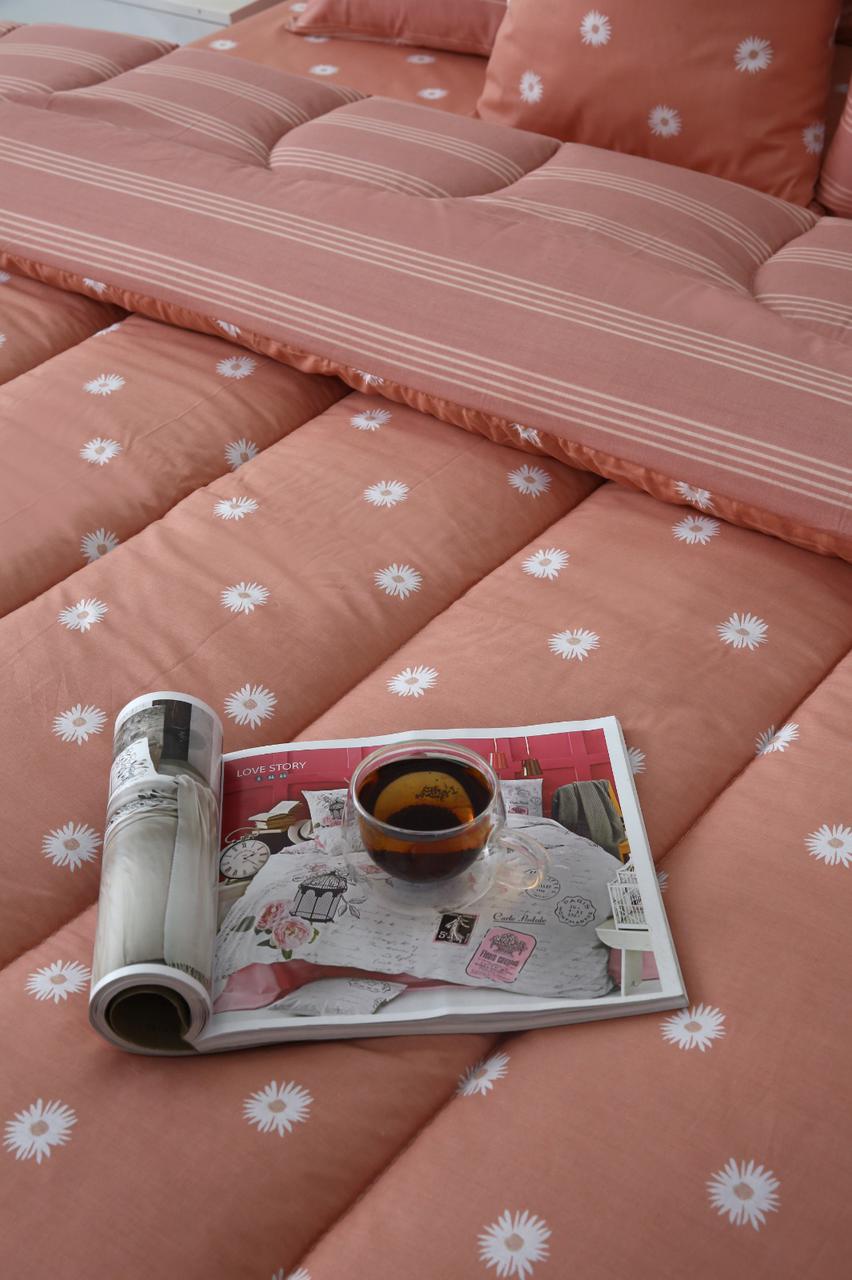8 PCs Winter Comforter Set- Arabian Jasmine Comforters Apricot