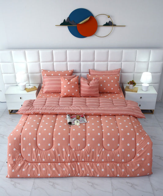 8 PCs Winter Comforter Set- Arabian Jasmine Comforters Apricot