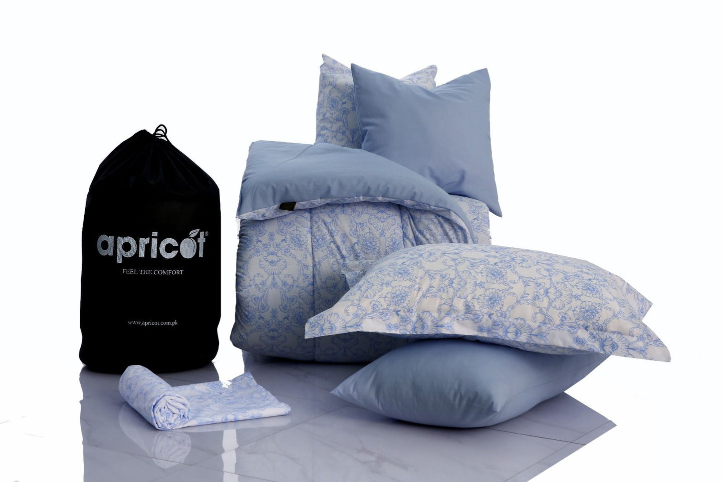 8 PCs Winter Comforter Set-SKY FALL Comforters Apricot