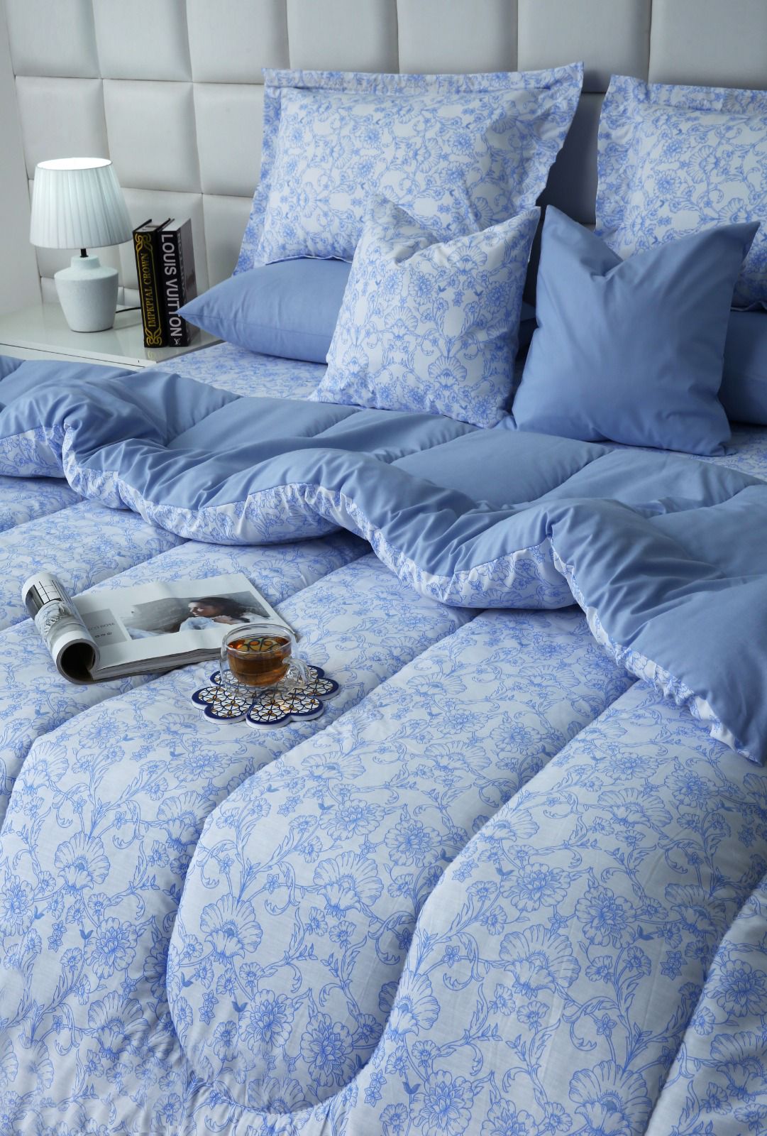 8 PCs Winter Comforter Set-SKY FALL Comforters Apricot