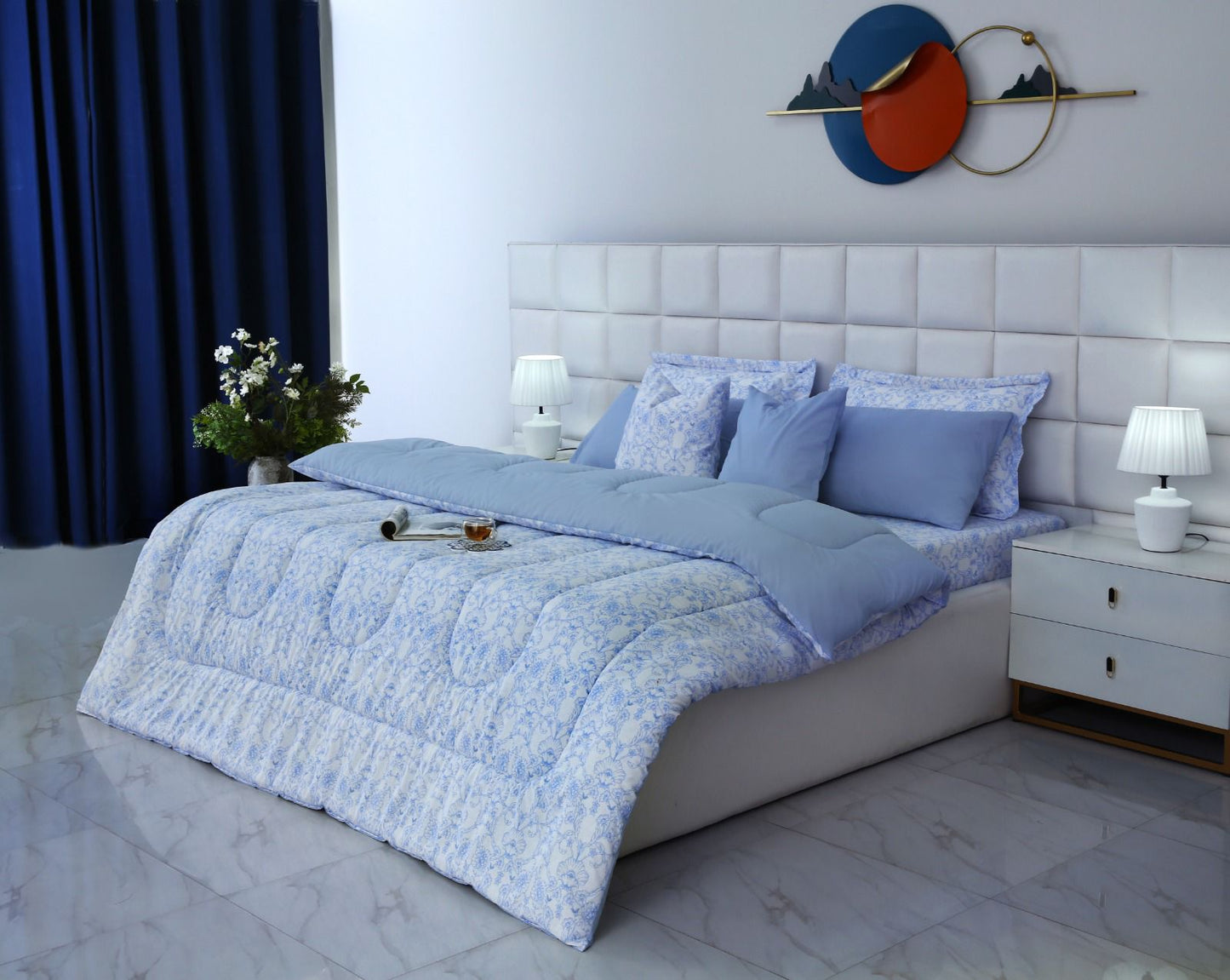 8 PCs Winter Comforter Set-SKY FALL Comforters Apricot