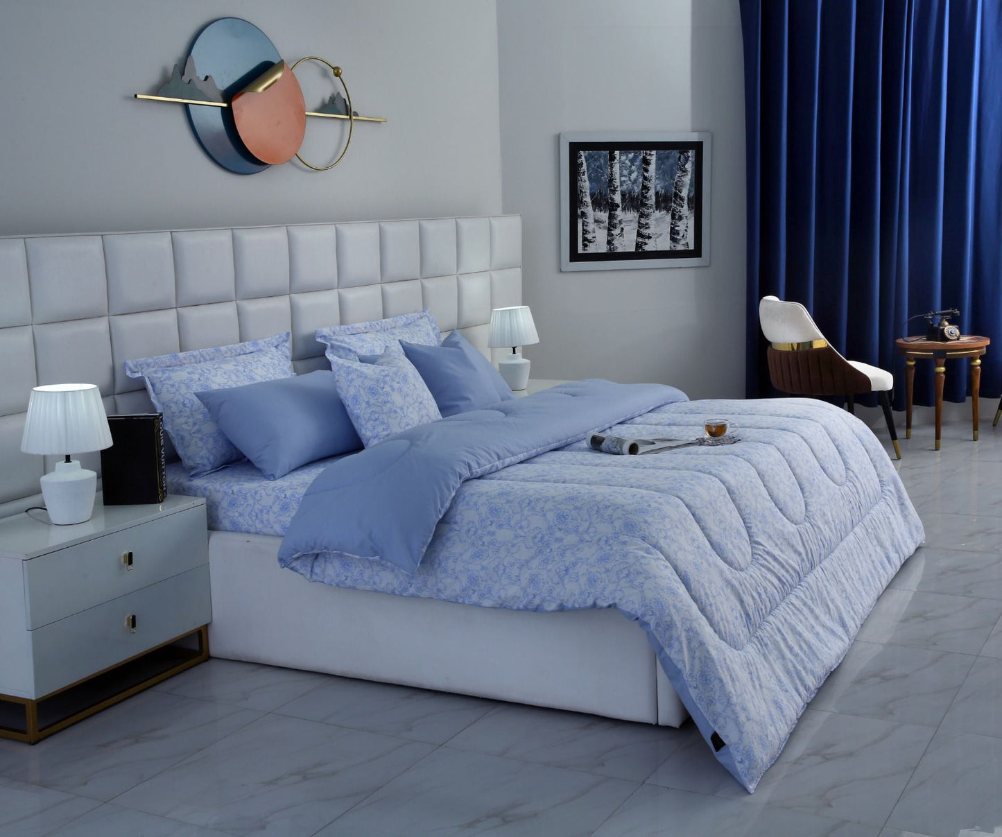 8 PCs Winter Comforter Set-SKY FALL Comforters Apricot