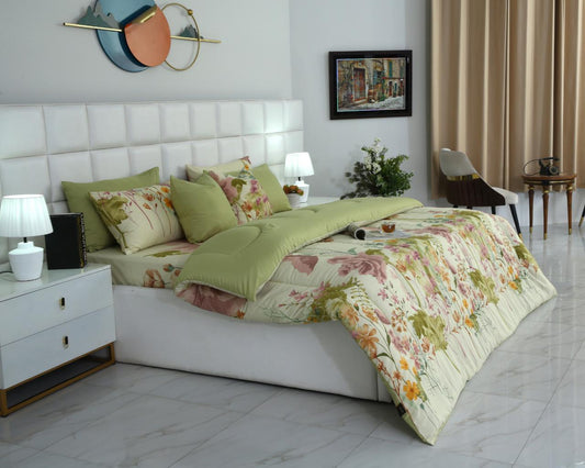 8 PCs Winter Comforter Set-Delamere Comforters Apricot