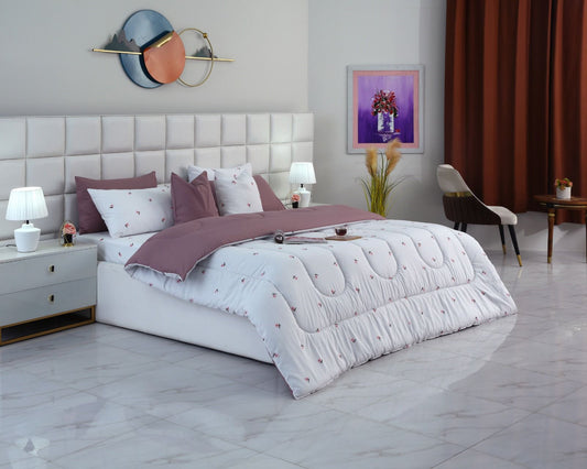 8 PCs Winter Comforter Set-Alara Comforters Apricot