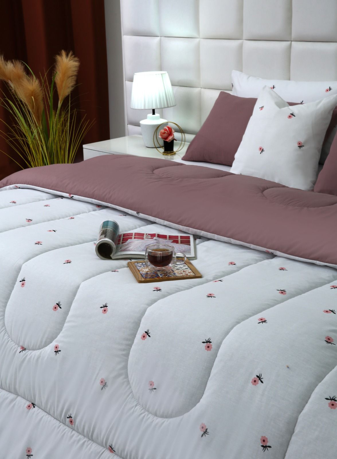 8 PCs Winter Comforter Set-Alara Comforters Apricot