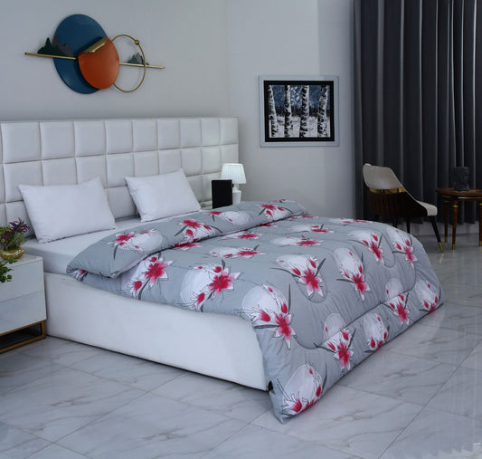 1 PC Double Winter Comforter-Victorian Rose Comforters Apricot