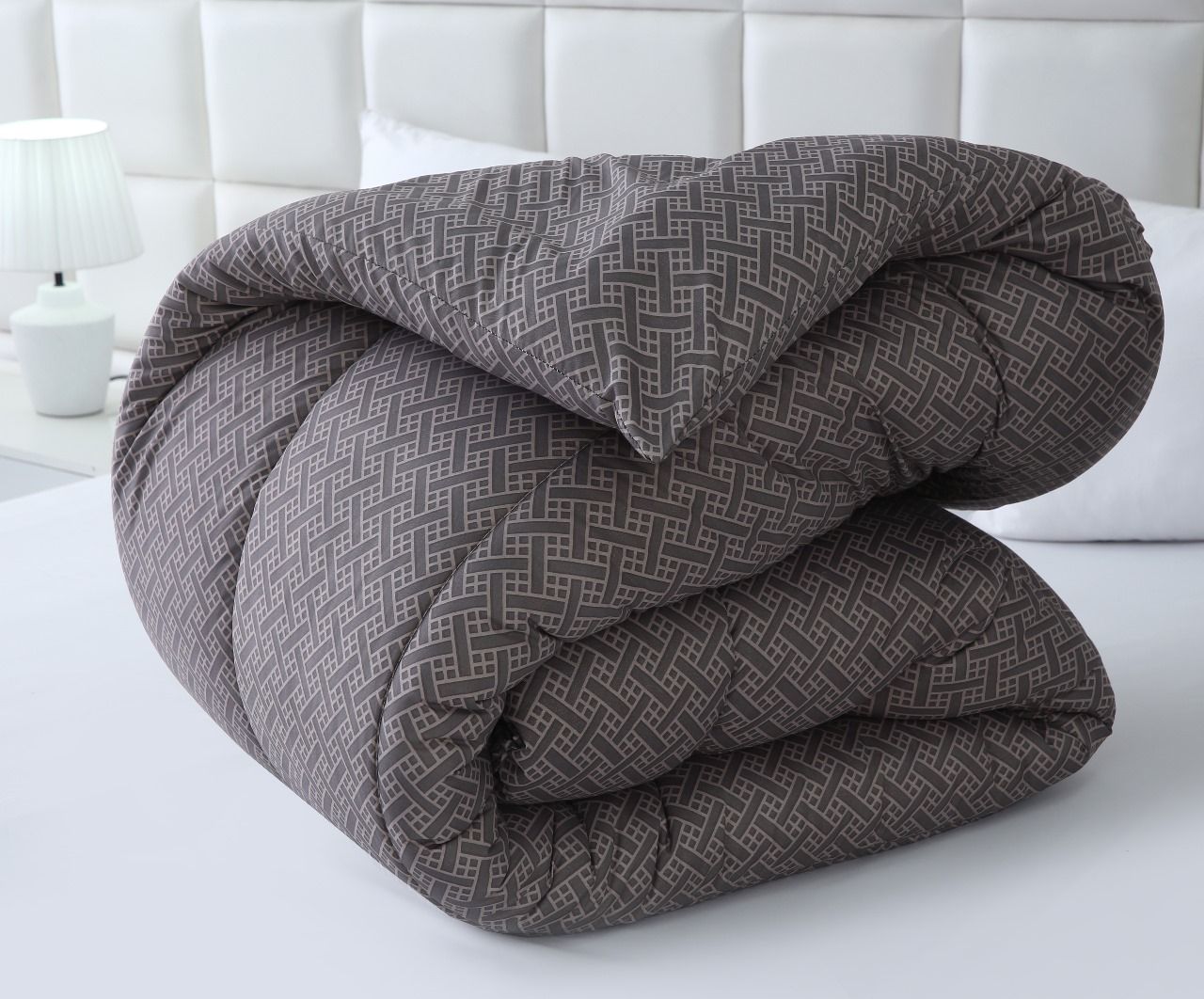 1 PC Single Comforter-Plaid Comforters Apricot