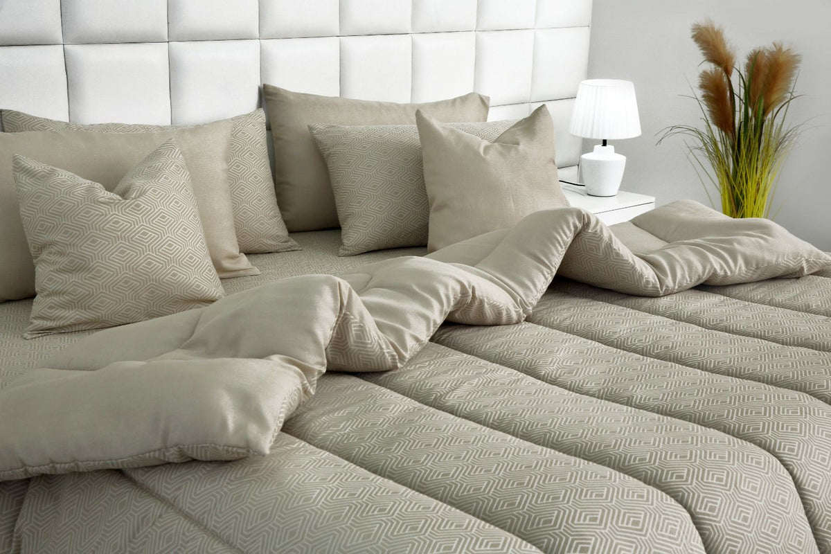 8 PCs Winter Razai Set- Opus Comforters Apricot