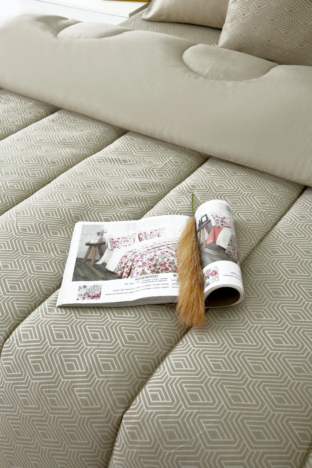 8 PCs Winter Razai Set- Opus Comforters Apricot