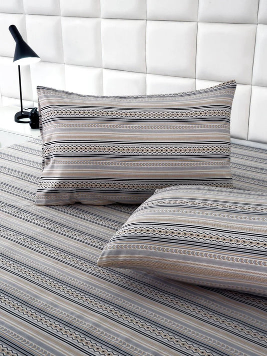 2Pcs Single Bed Sheet- Slate single bed sheet Apricot