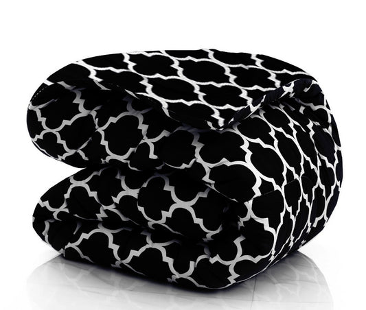 1 PC Single Comforter-Black Geometric Comforters Apricot