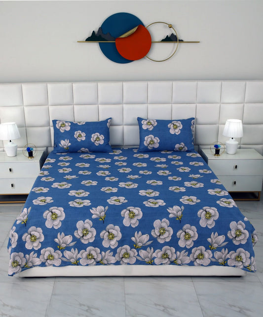 3 PCs Double Bed Sheet-White Orchid Bed Sheets Apricot