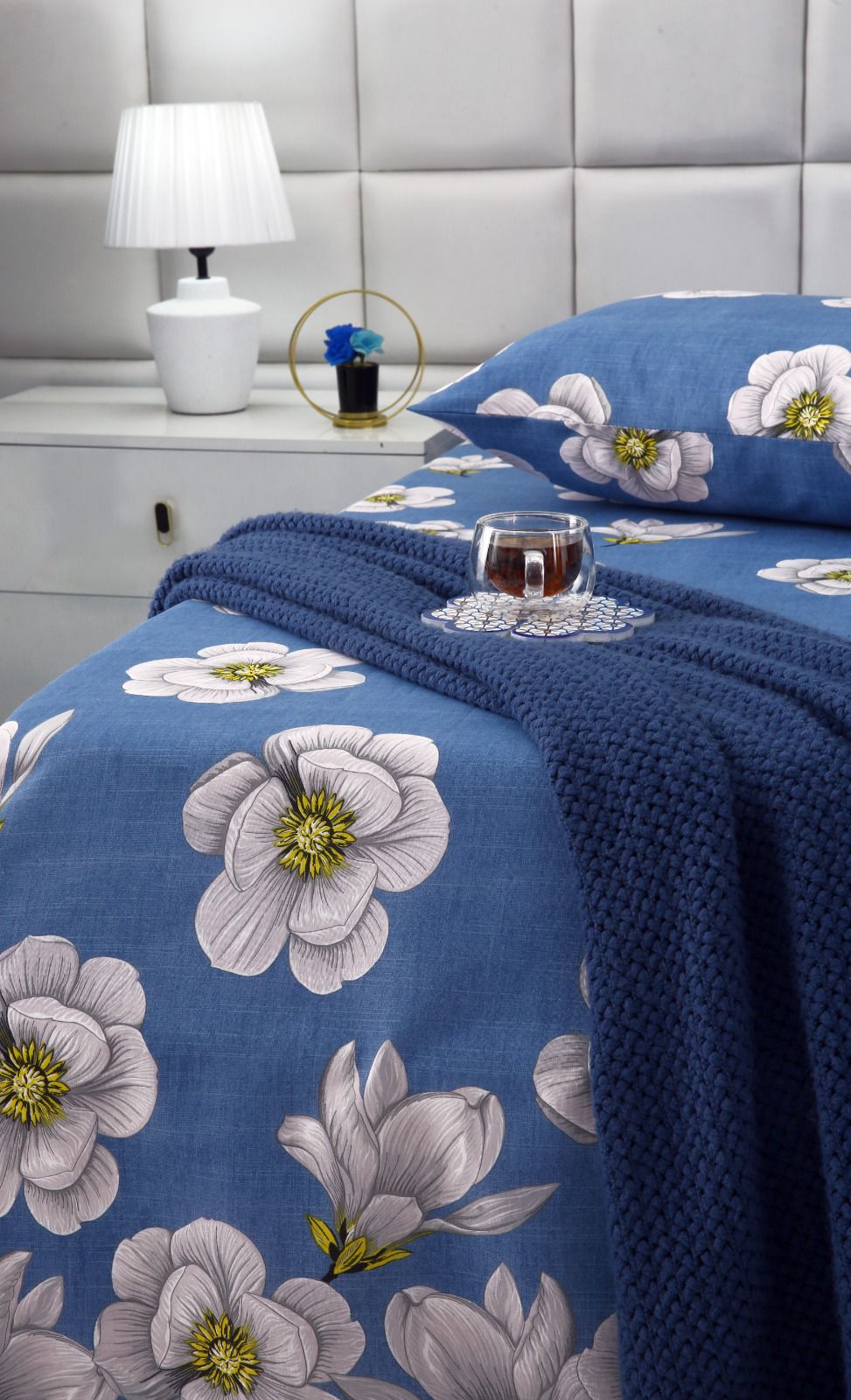 2Pcs Single Bed Sheet-White Orchid single bed sheet Apricot